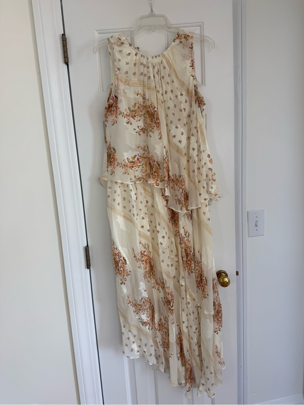Ulla Johnson Ivory Maxi Dress with Warm Floral Print